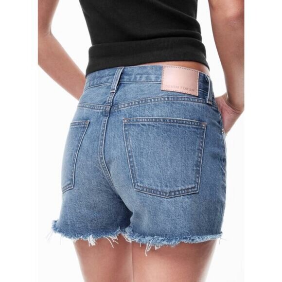 Aritzia Denim Forum The Ex-Boyfriend Hi-Rise Straight Denim Short Size 26 - Picture 2 of 10
